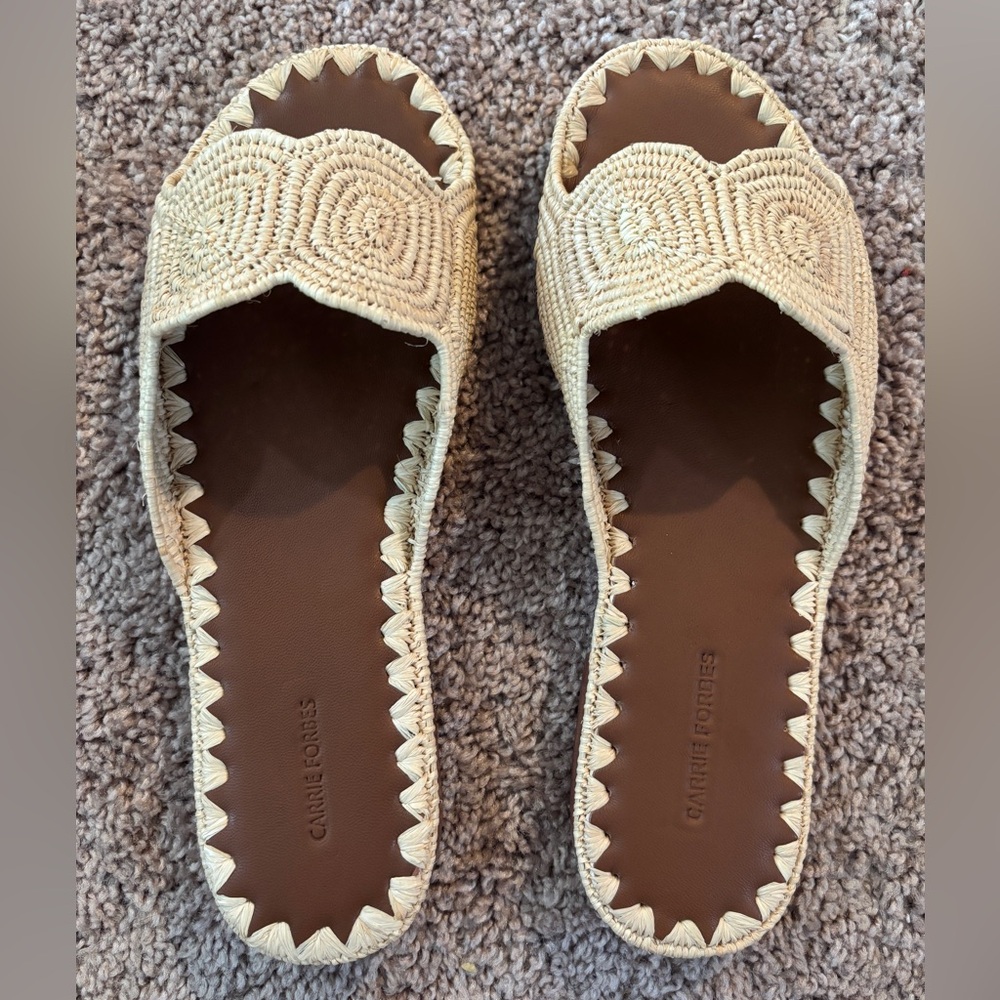 Carrie Forbes Naima Raffia Sandals in color Natural